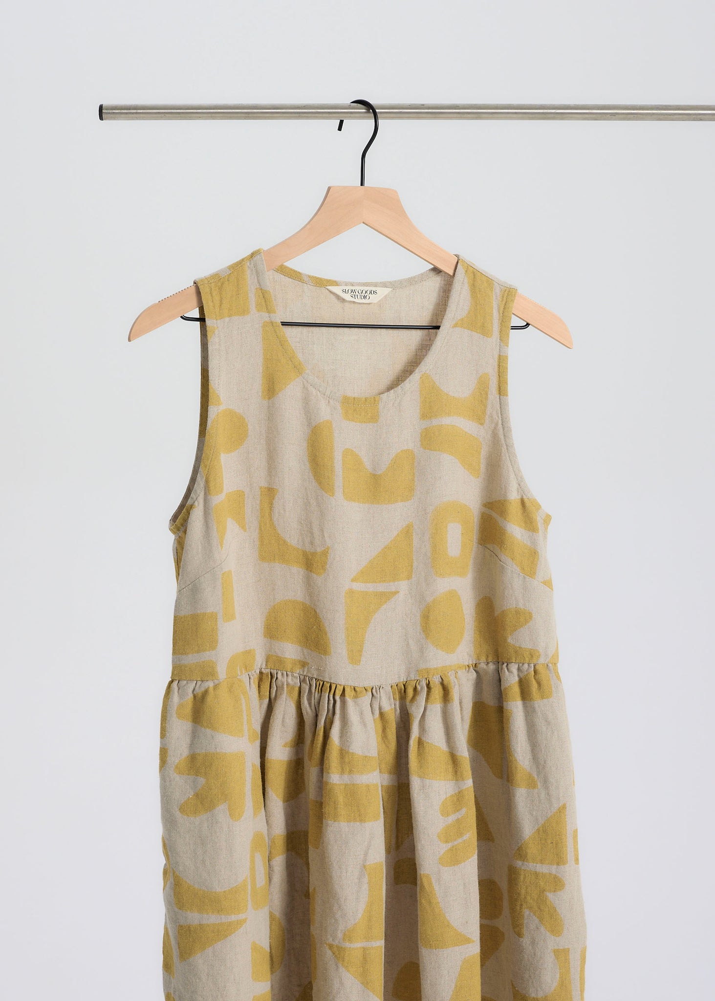 Billow Dress: Soft Geo Honey Flax (Samples / Seconds)