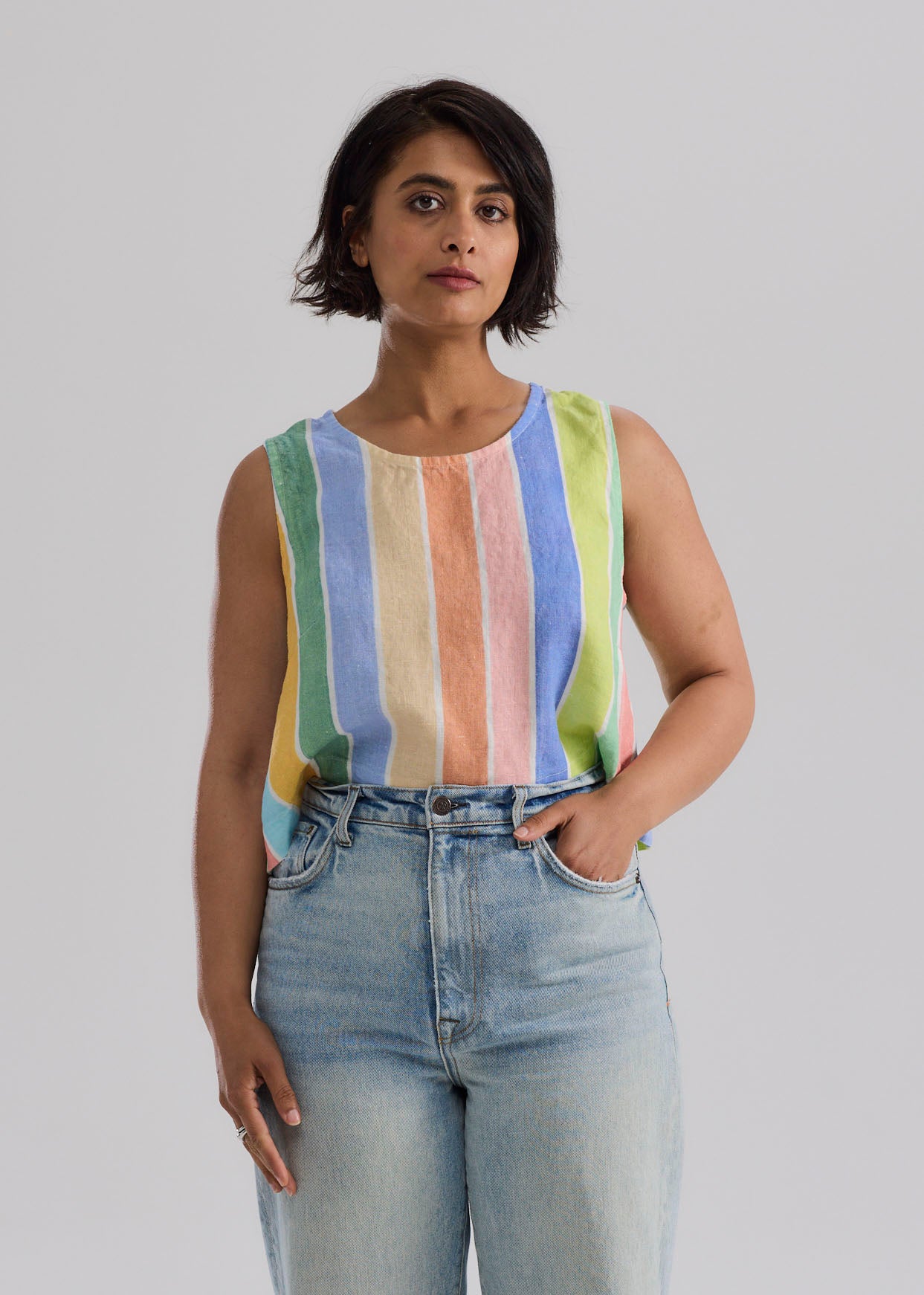 Swing Tank: April Stripes (Samples)