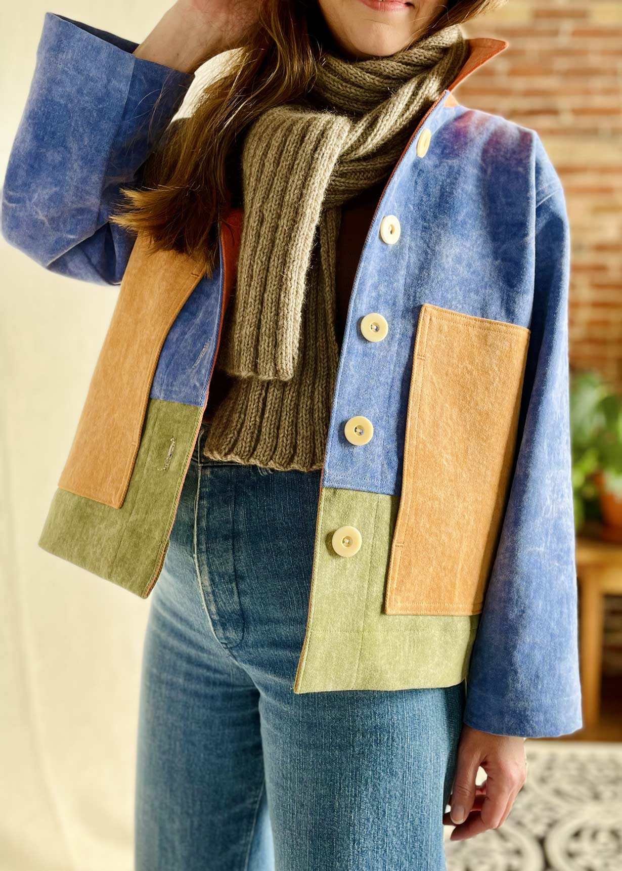 Made-to-order Color Block Jacket: Full color body